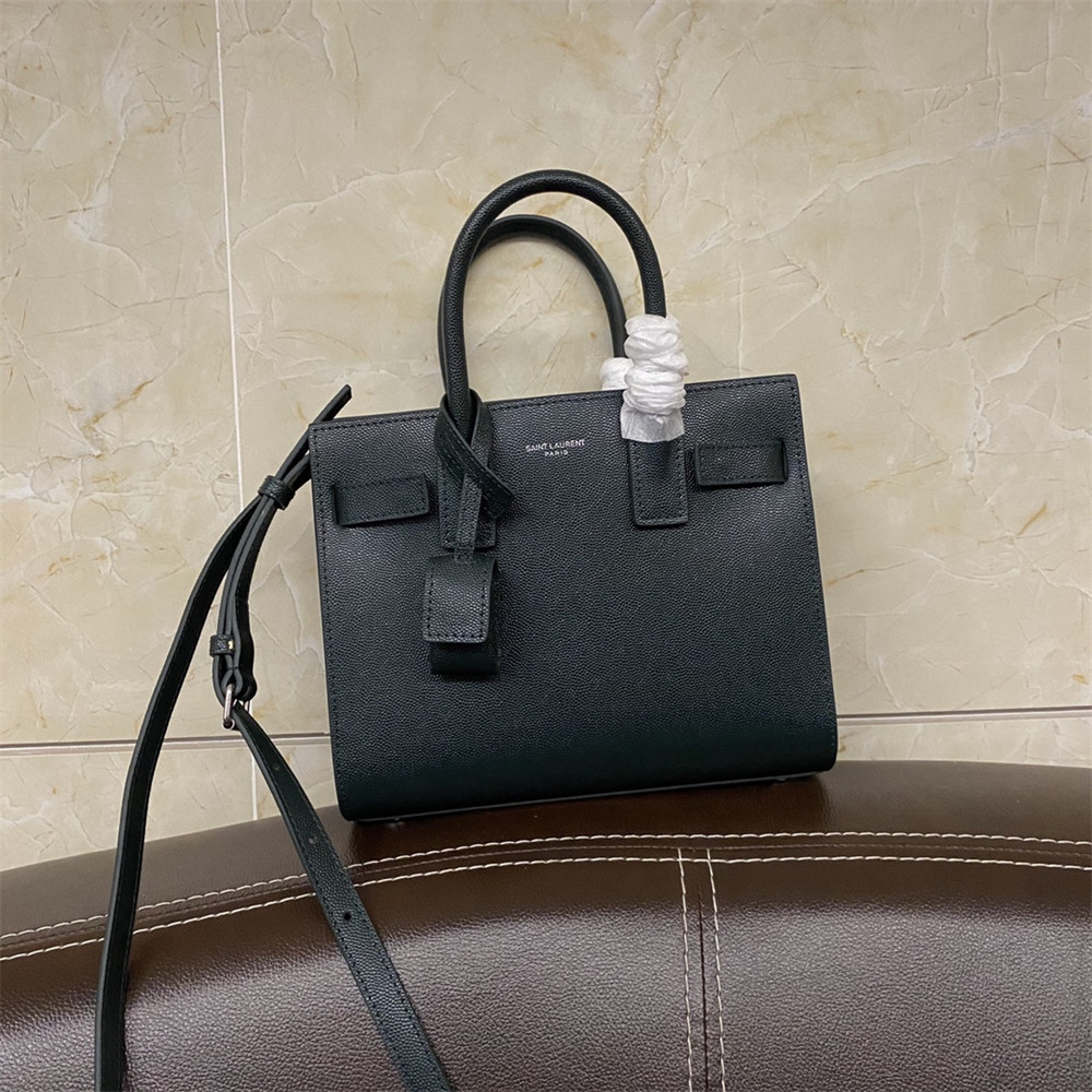 YSL SAC DE JOUR NANO IN GRAINED LEATHER GREEN