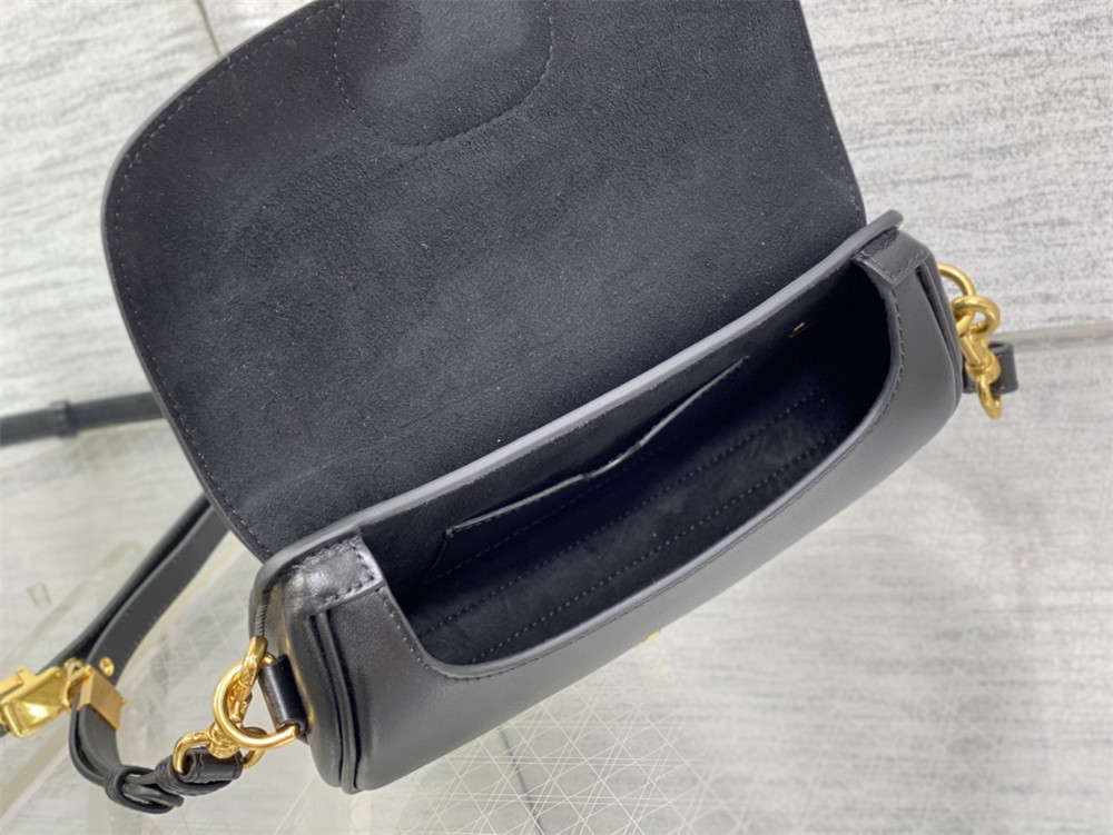 DIOR BOBBY EAST-WEST BAG Latte Box Calfskin black
