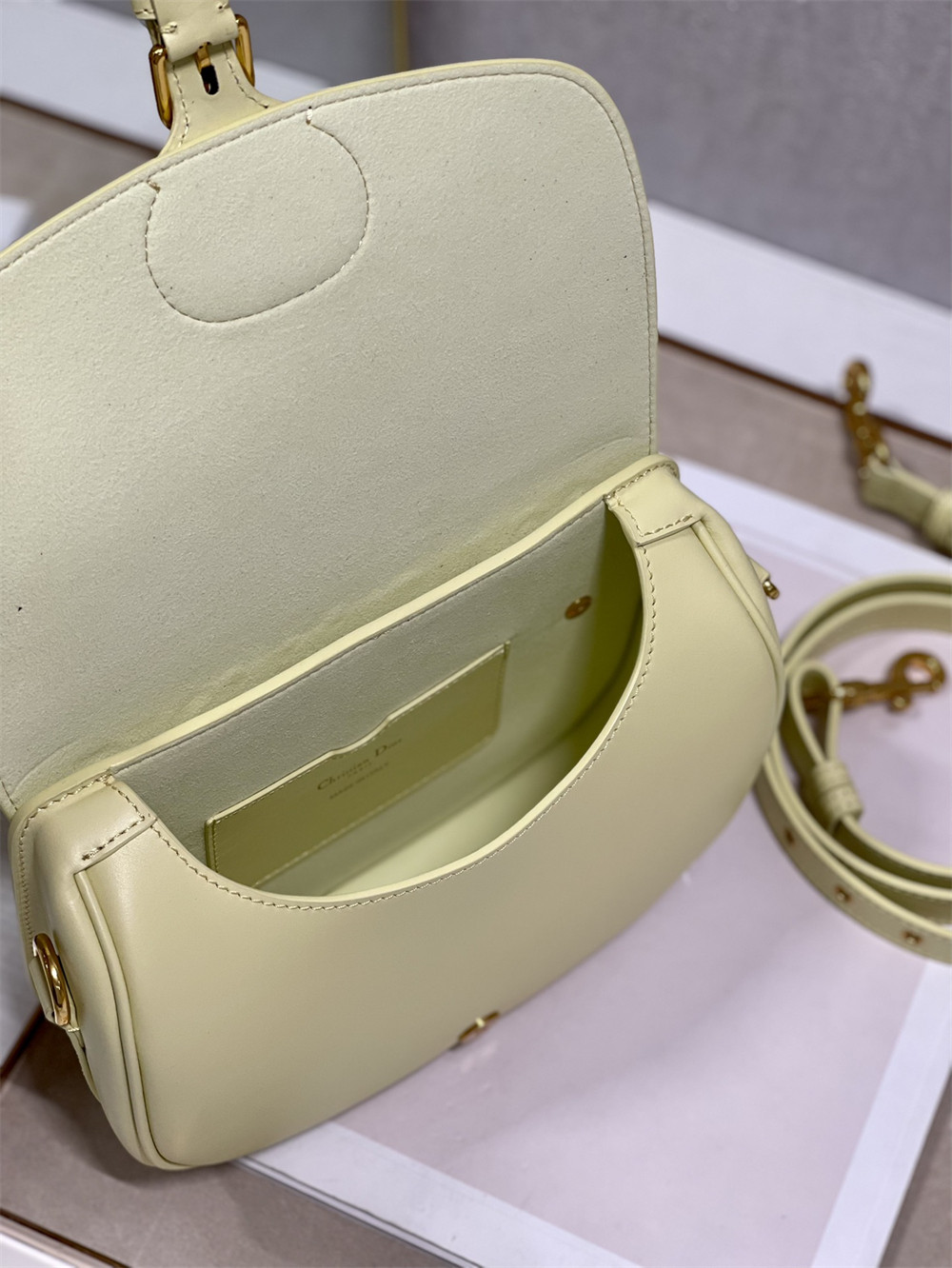 MEDIUM DIOR BOBBY BAG Light Green Box Calfskin