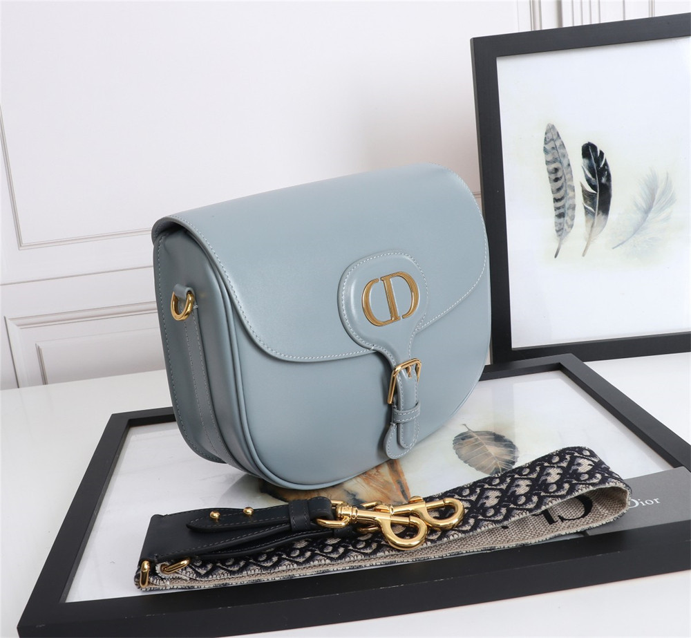 LARGE DIOR BOBBY BAG Light Blue Box Calfskin