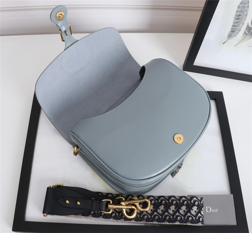 LARGE DIOR BOBBY BAG Light Blue Box Calfskin