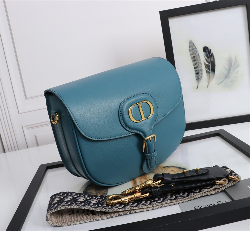 LARGE DIOR BOBBY BAG Navy Box Calfskin