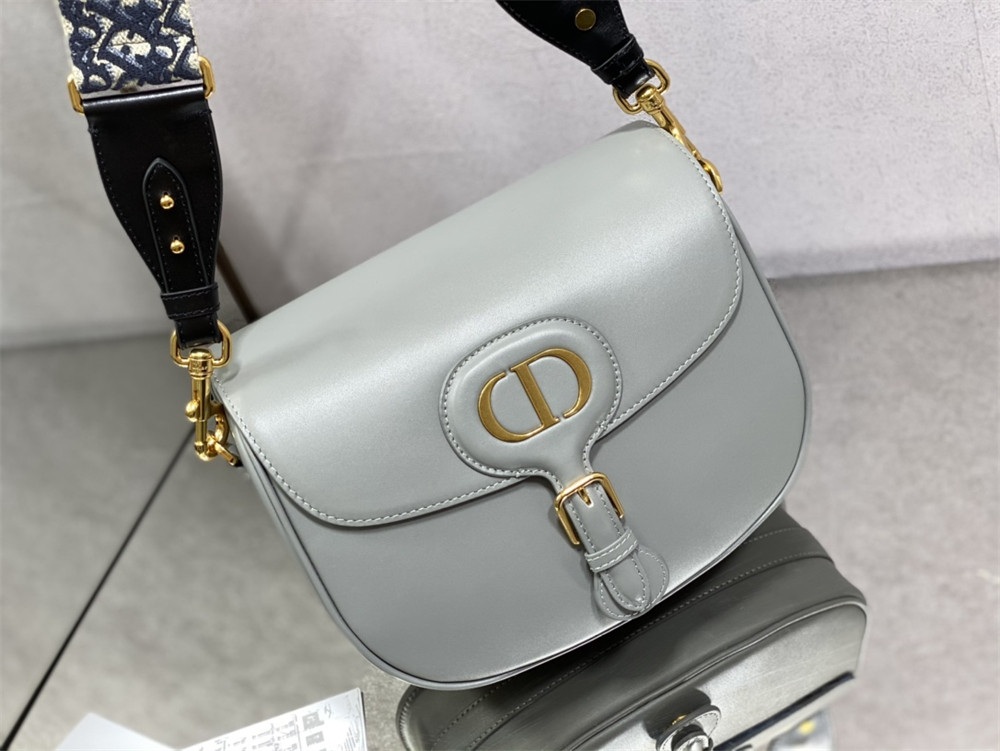 LARGE DIOR BOBBY BAG Grey Box Calfskin