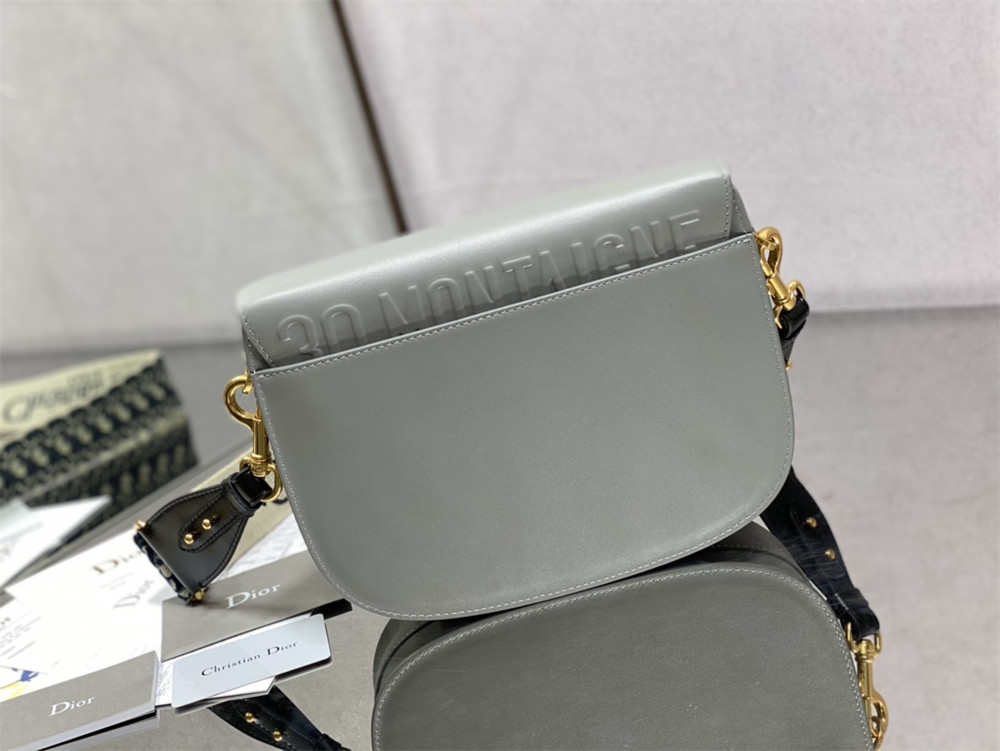 LARGE DIOR BOBBY BAG Grey Box Calfskin