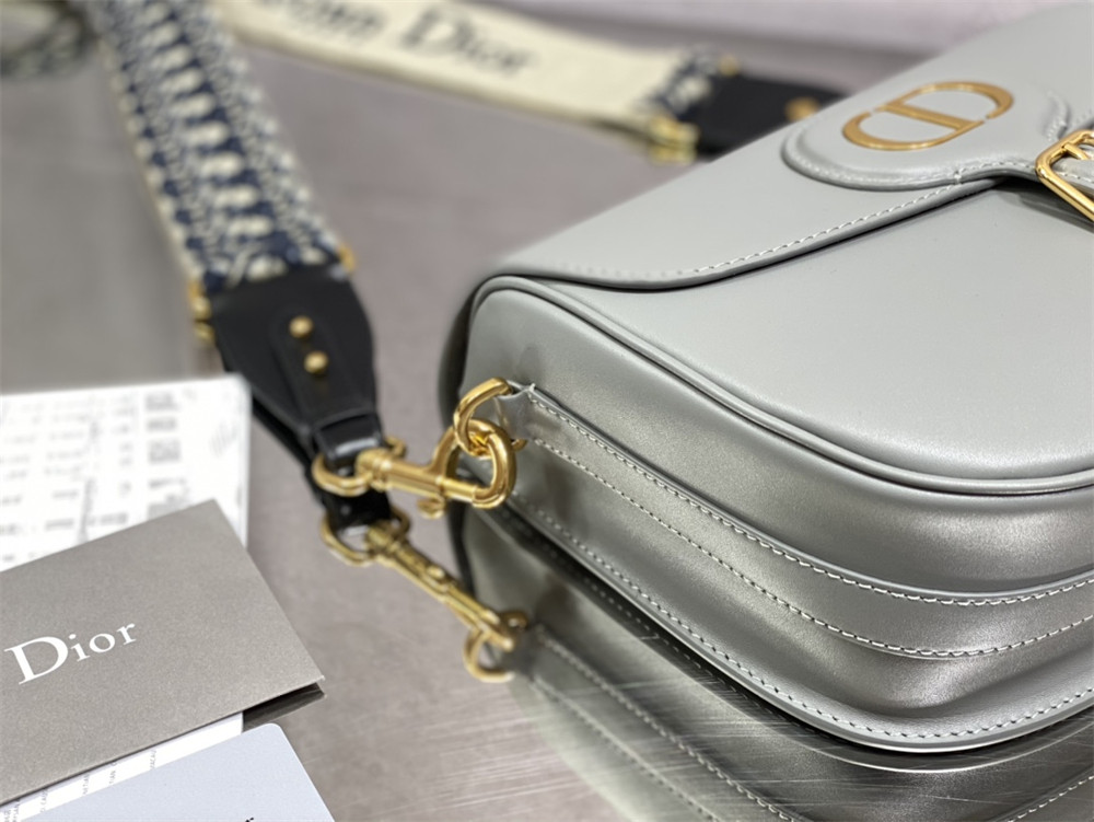 LARGE DIOR BOBBY BAG Grey Box Calfskin