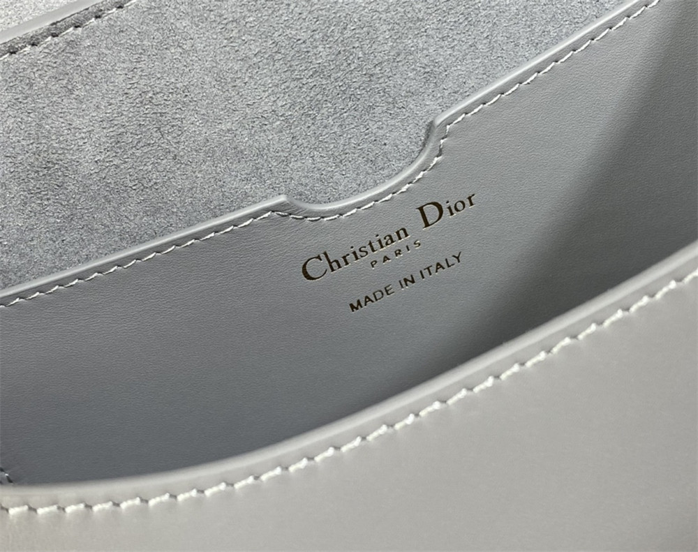LARGE DIOR BOBBY BAG Grey Box Calfskin