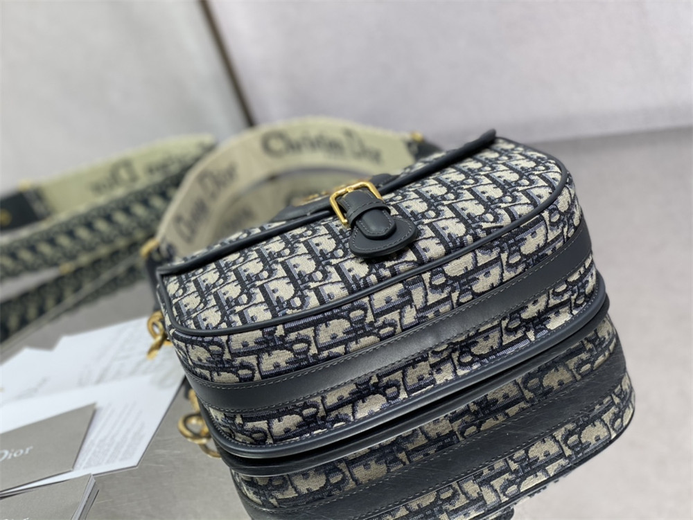 LARGE DIOR BOBBY BAG Blue Dior Oblique Jacquard