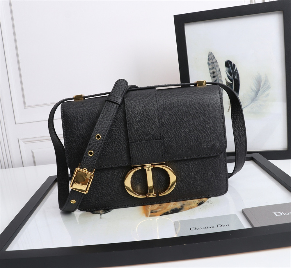 DIOR 30 MONTAIGNE CHAIN BAG Grained Black