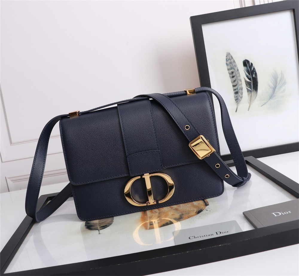 DIOR 30 MONTAIGNE CHAIN BAG Grained Navy