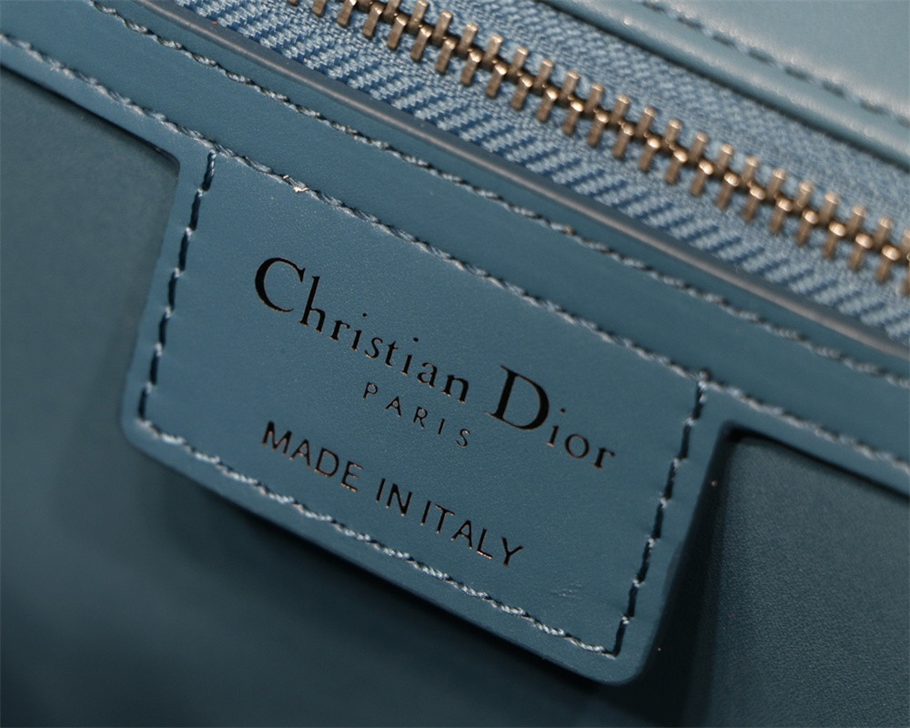 LARGE DIOR CARO BAG Navy Supple Cannage Calfskin With Silver Hardware 29 x 18 x 10 cm