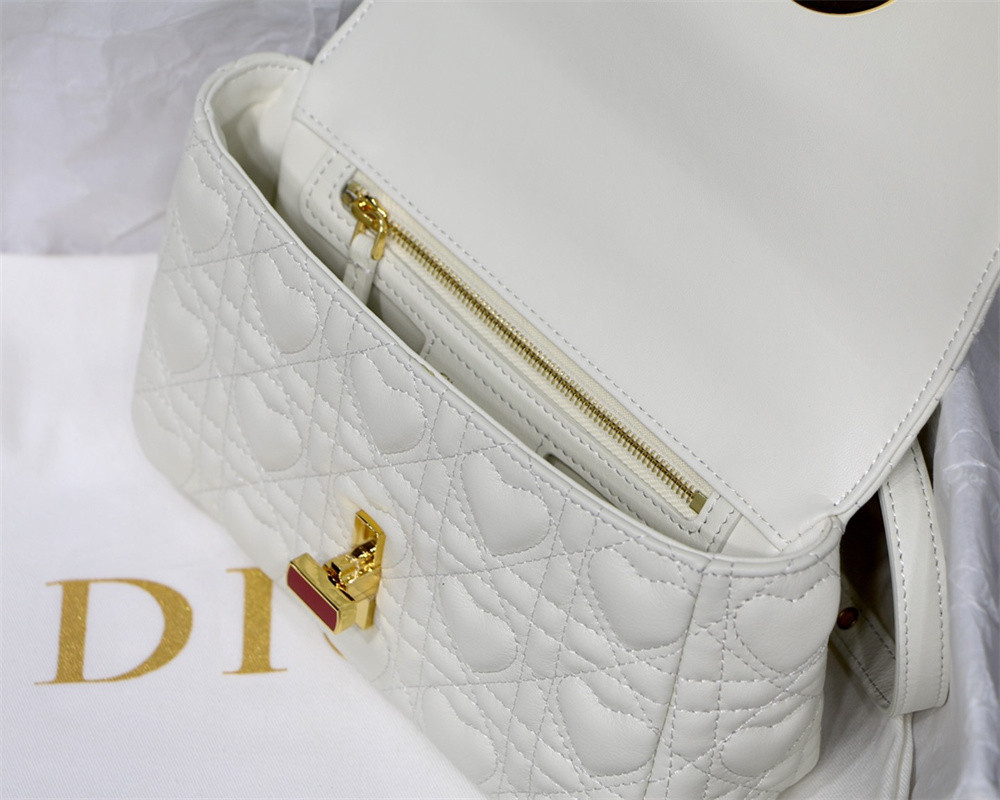 SMALL DIOR CARO BAG amour Ivory 20 x 12 x 7 cm