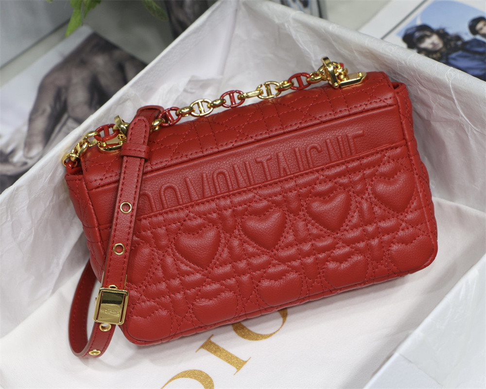 SMALL DIOR CARO BAG amour red 20 x 12 x 7 cm