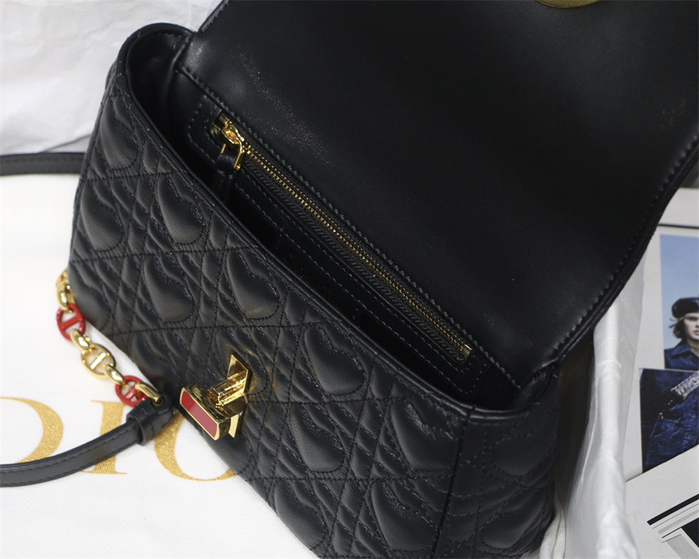 SMALL DIOR CARO BAG amour black 20 x 12 x 7 cm