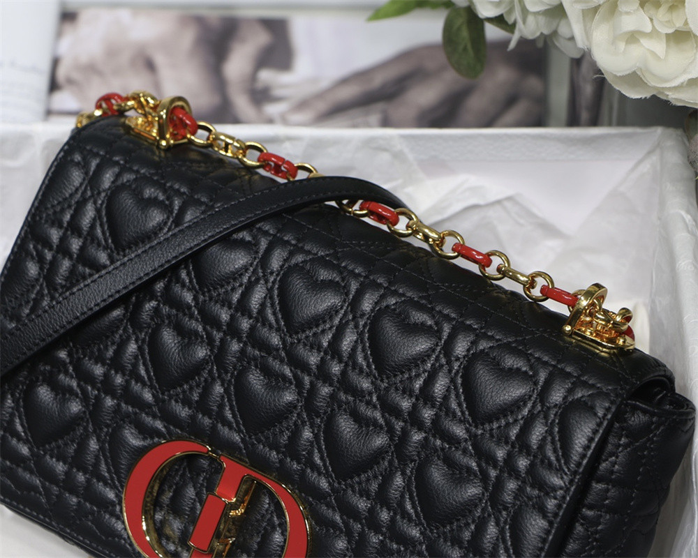 MEDIUM DIOR CARO BAG amour black 25.5 x 15.5 x 8 cm