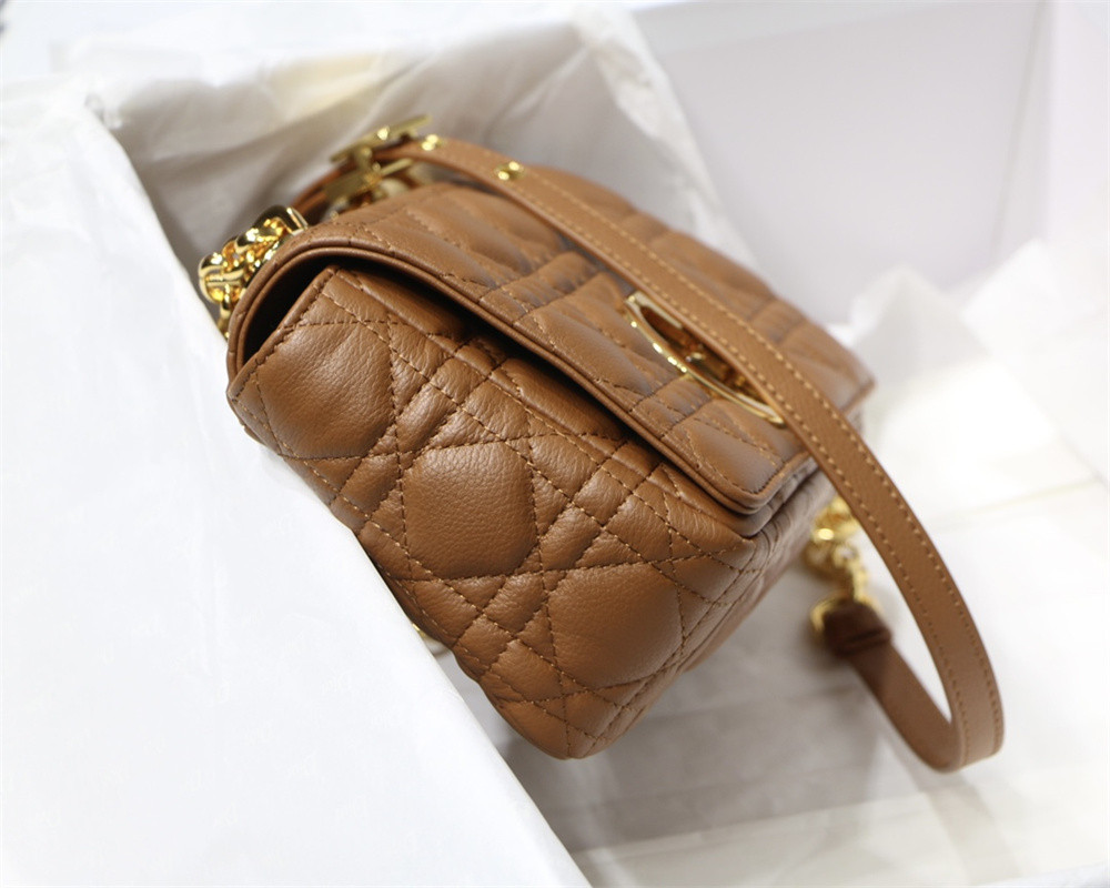 SMALL DIOR CARO BAG Caramel Supple Cannage Calfskin 20 x 12 x 7 cm