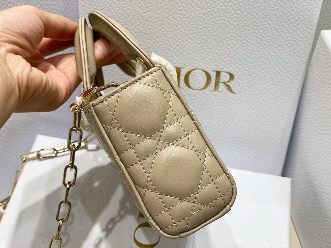 DIOR MINI LADY D-JOY BAG Biscuit 16 x 9 x 5 CM