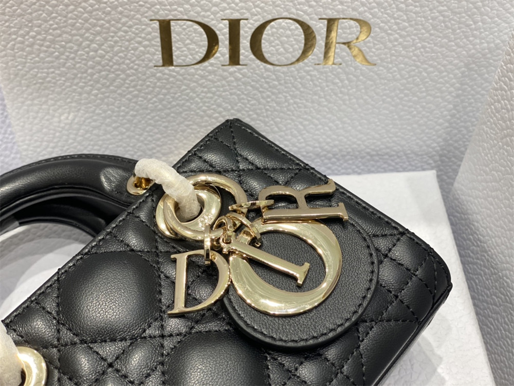 DIOR MINI LADY D-JOY BAG Black 16 x 9 x 5 CM