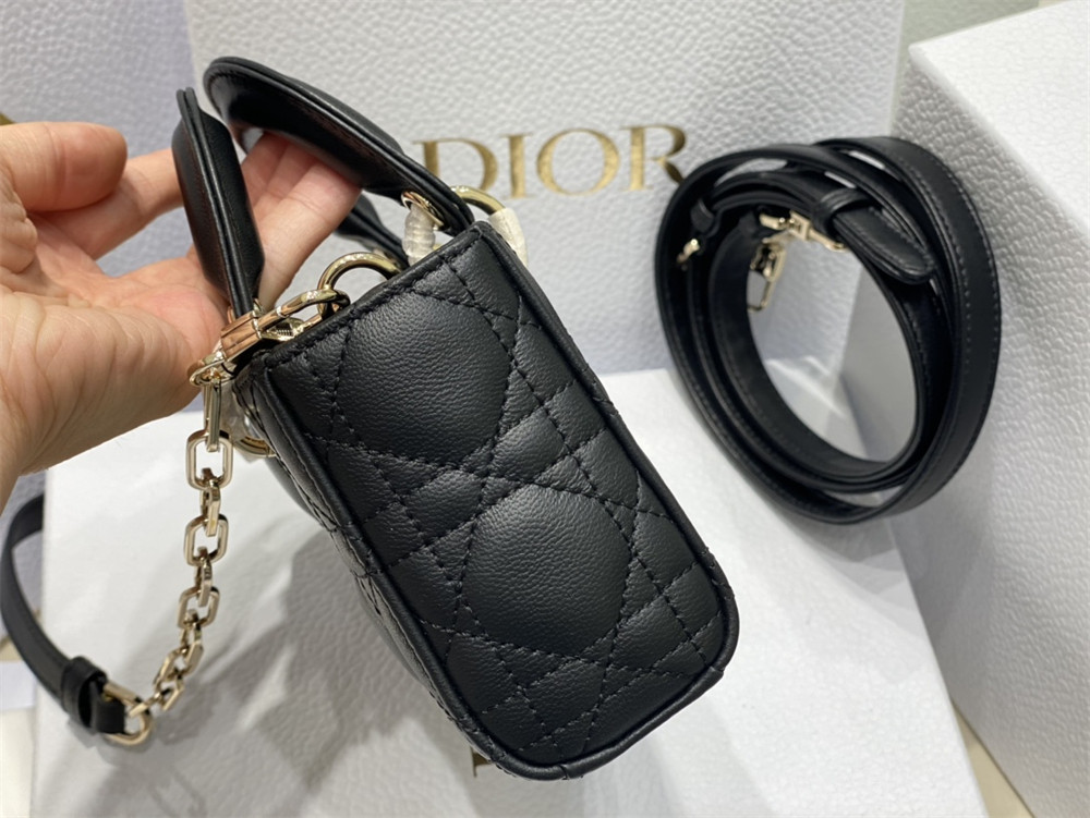 DIOR MINI LADY D-JOY BAG Black 16 x 9 x 5 CM