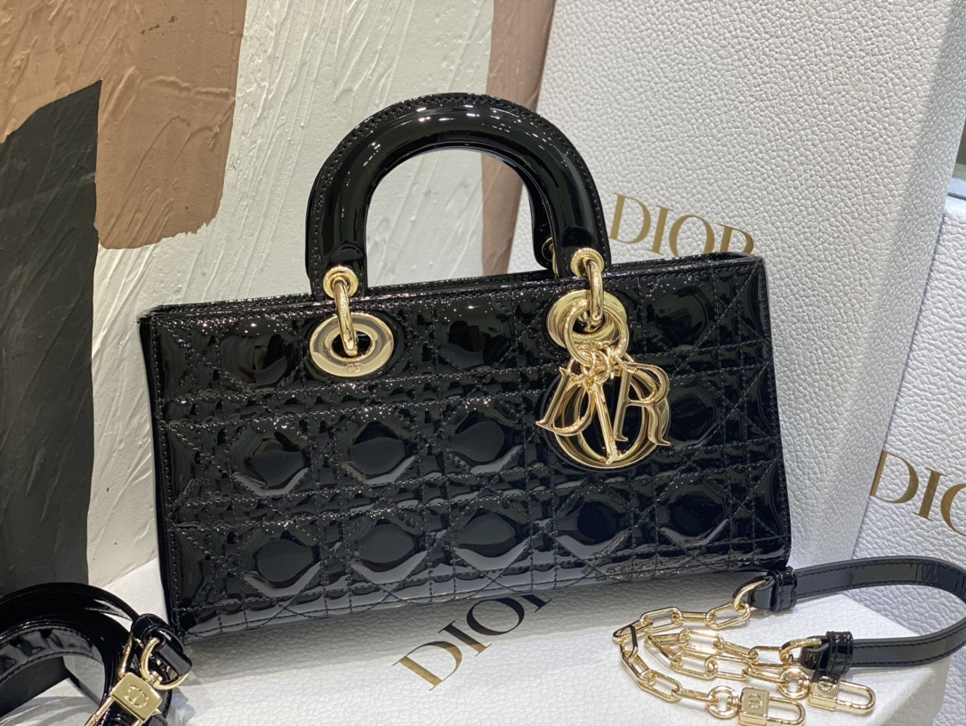 DIOR SMALL LADY D-JOY BAG Black Patent