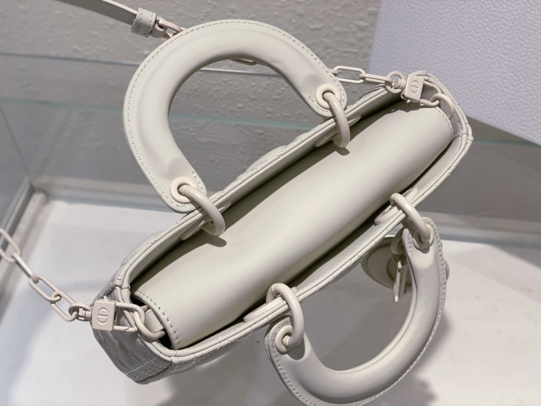 DIOR SMALL LADY D-JOY BAG Ultramatte White Cannage Calfskin
