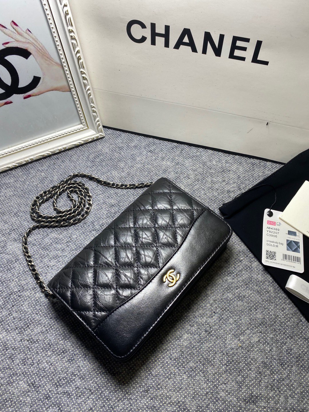 Chanel Gabrielle Woc BLACK 12.3 x 19.2 x 3.5cm
