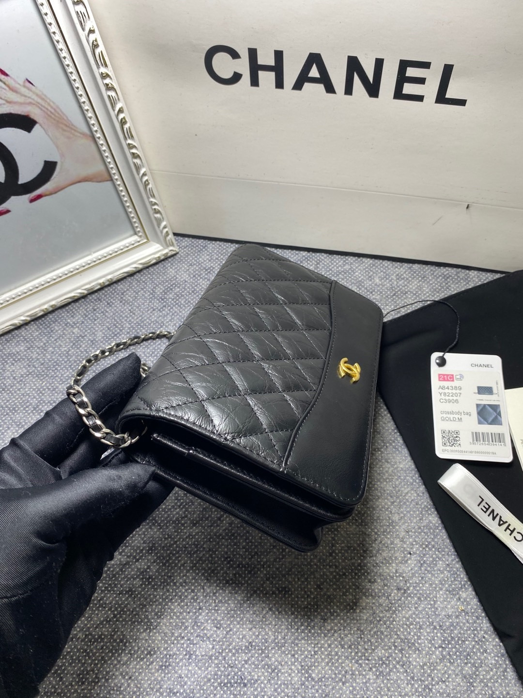Chanel Gabrielle Woc BLACK 12.3 x 19.2 x 3.5cm
