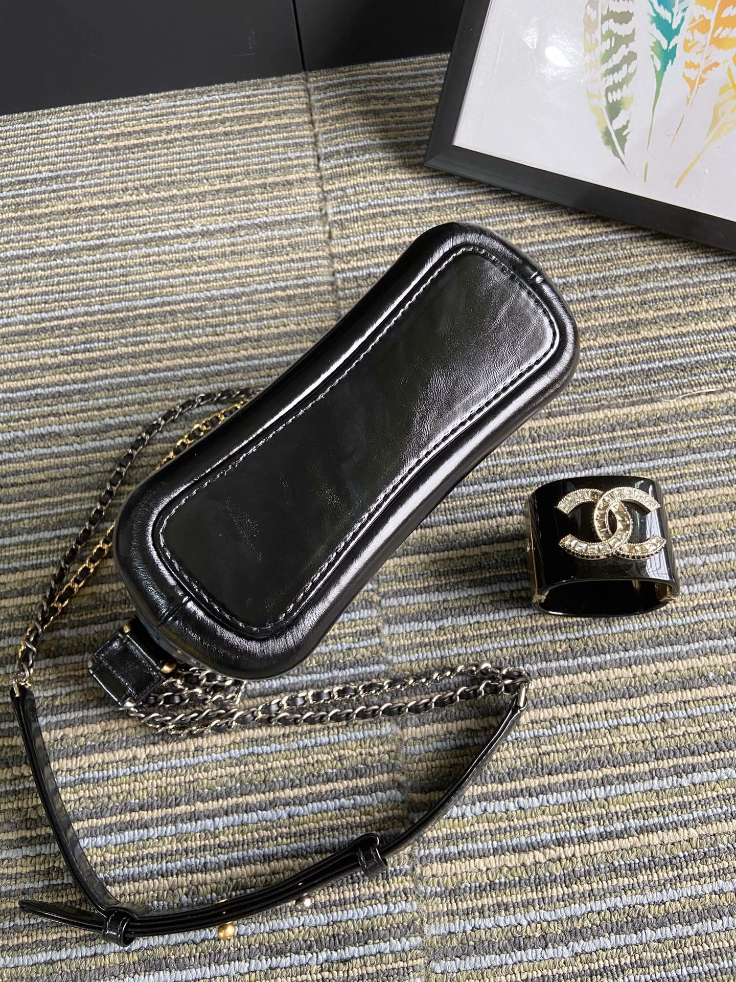 Chanel Gabrielle SMALL BLUE with shoulder strap letters 20 x 15 x 8cm