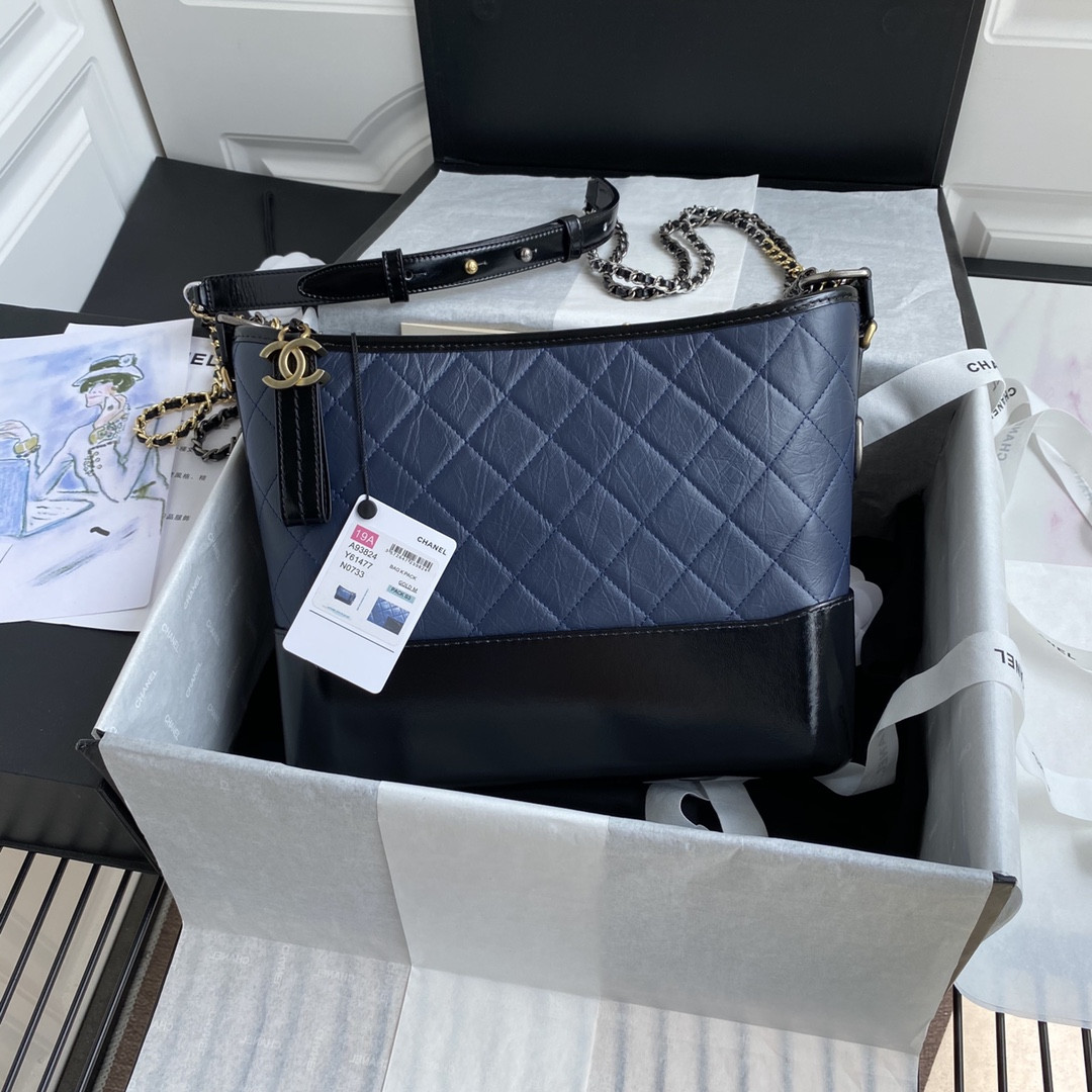 Chanel Gabrielle MEDIUM BLUE BLACK 21 x 28 x 10cm