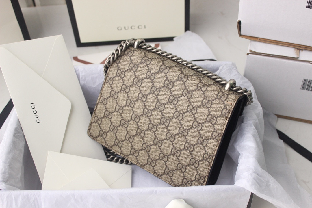 GUCCI DIONYSUS GG SUPREME MINI BAG 8"Wx5"Hx2.3"D