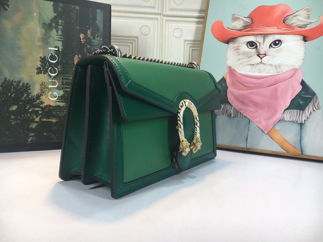 GUCCI DIONYSUS SMALL SHOULDER BAG GREEN 11"Wx7"Hx3.5"D