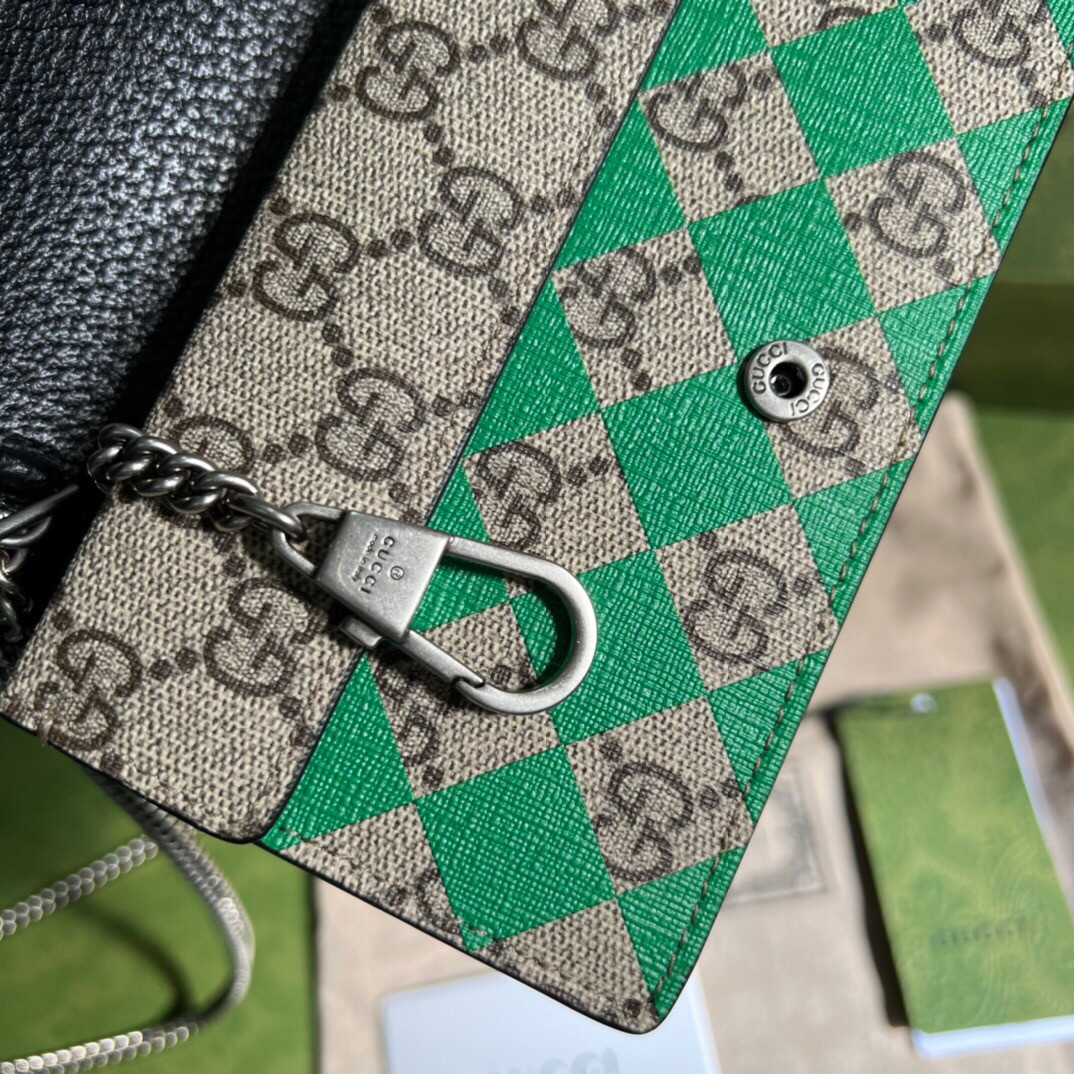 GUCCI DIONYSUS GG SUPREME SUPER MINI BAG 6.5"Wx3.9"Hx1.6"D