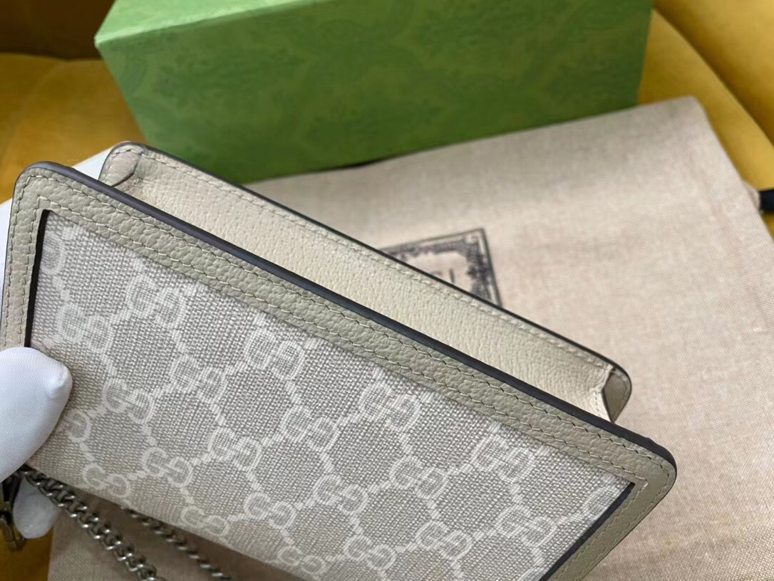 GUCCI DIONYSUS GG SUPREME SUPER MINI BAG 6.5"Wx3.9"Hx1.6"D