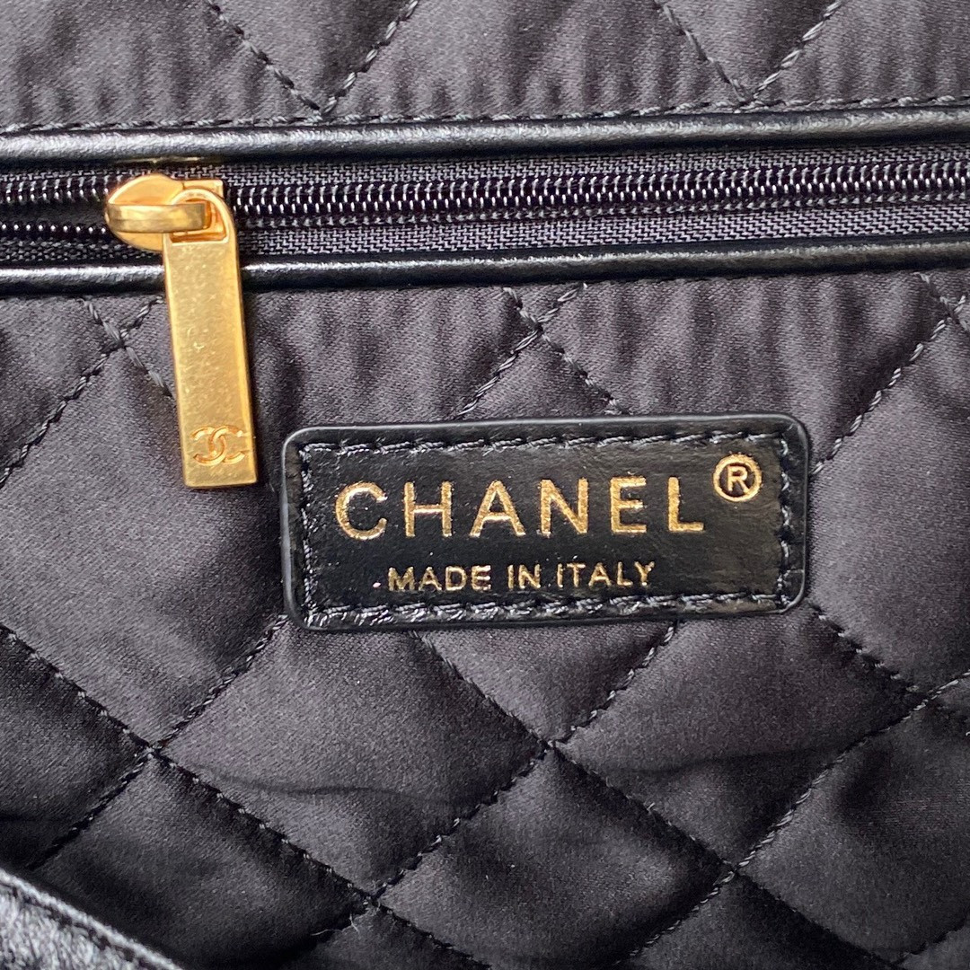 CHANEL 22 SMALL HANDBAG velvet BLACK 13.7×14.4×2.7 in