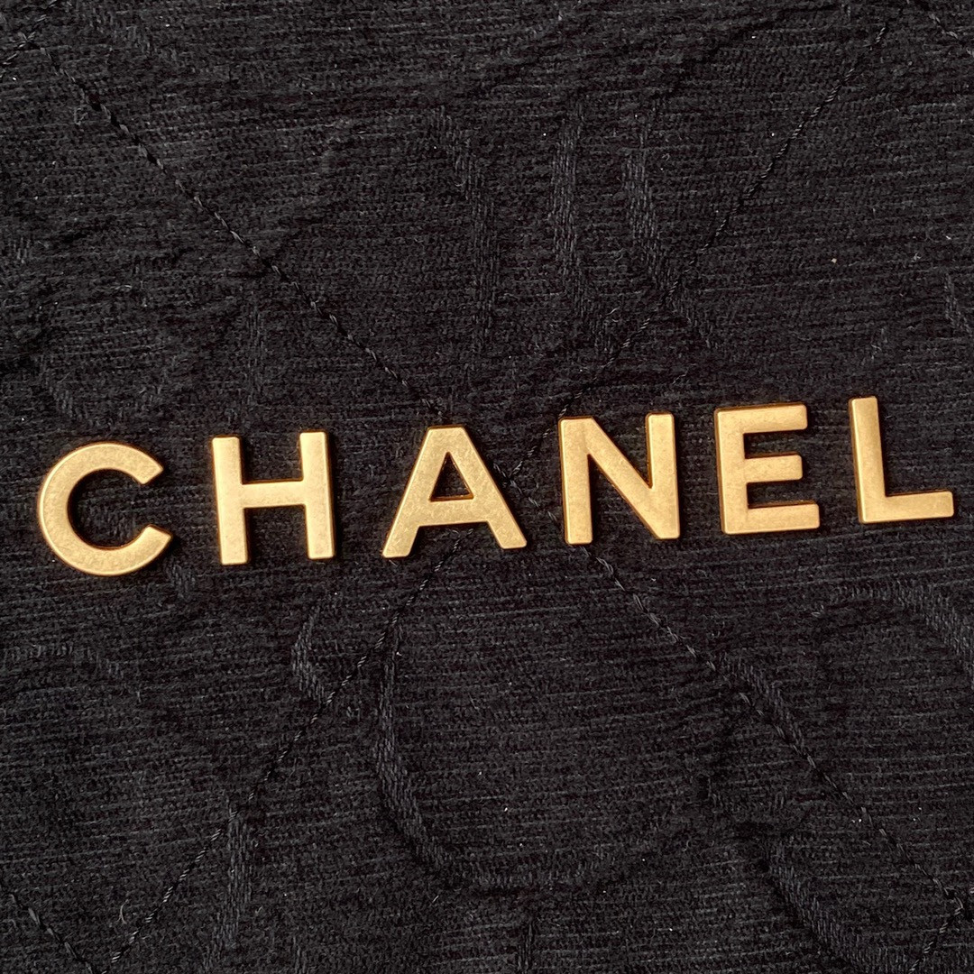 CHANEL 22 HANDBAG velvet black 15.2×16.4×3.1 in