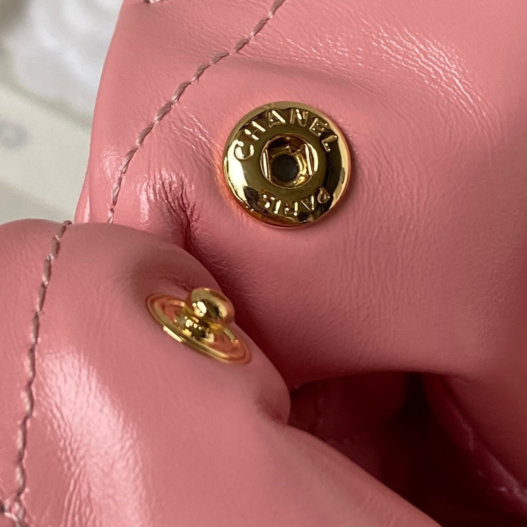 CHANEL 22 HANDBAG Shiny Calfskin PINK 30×45×8cm