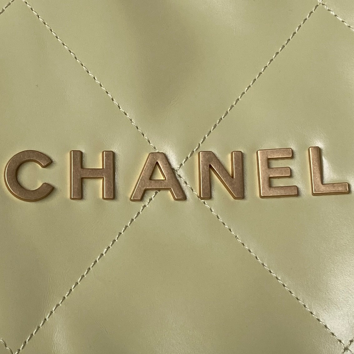 CHANEL 22 HANDBAG Shiny Calfskin YELLOW 30×45×8cm