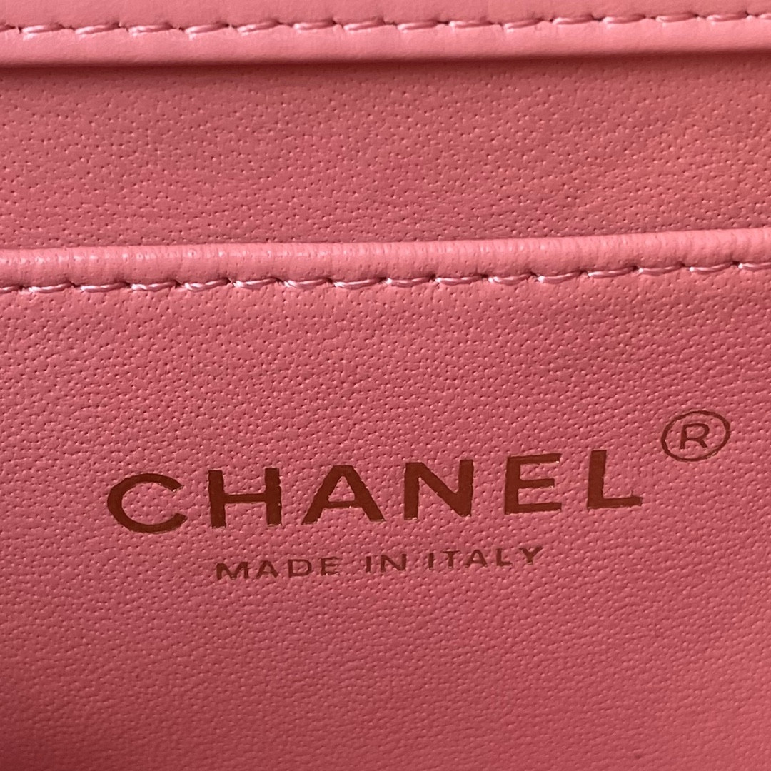 CHANEL MINI FLAP BAG PINK 12×19×8cm