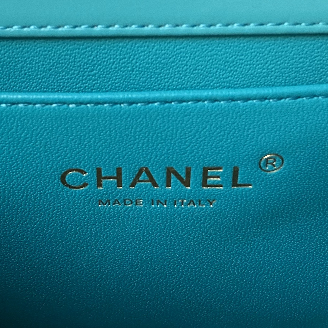 CHANEL FLAP BAG BLUE 22×14.5×8cm