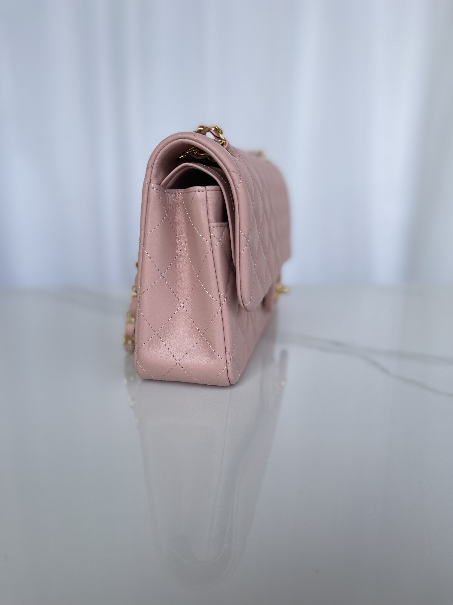 CHANEL CLASSIC FLAP 25CM CF PINK GOLD 6 × 9.9 × 2.5 in