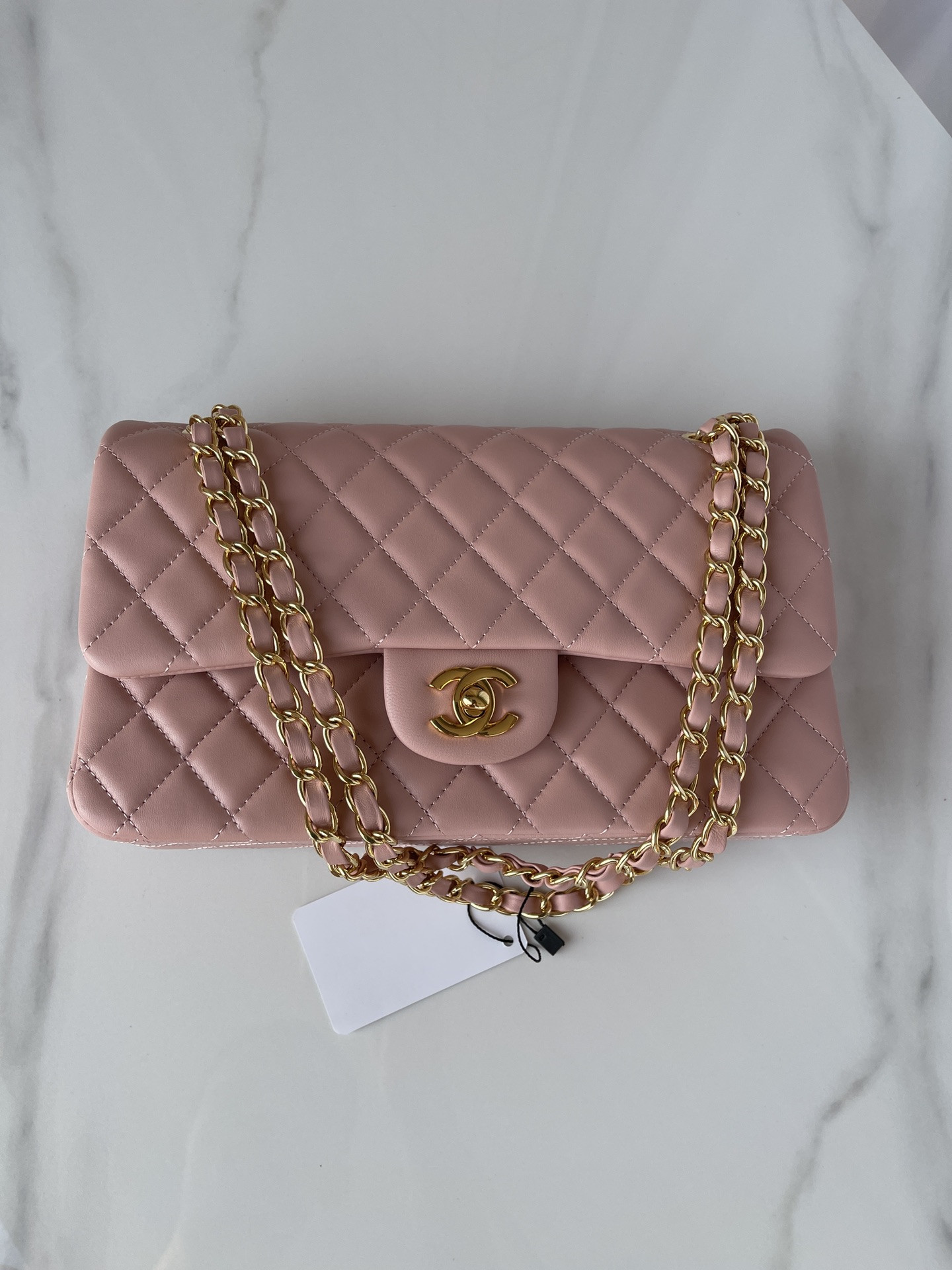 CHANEL CLASSIC FLAP 25CM CF PINK GOLD 6 × 9.9 × 2.5 in