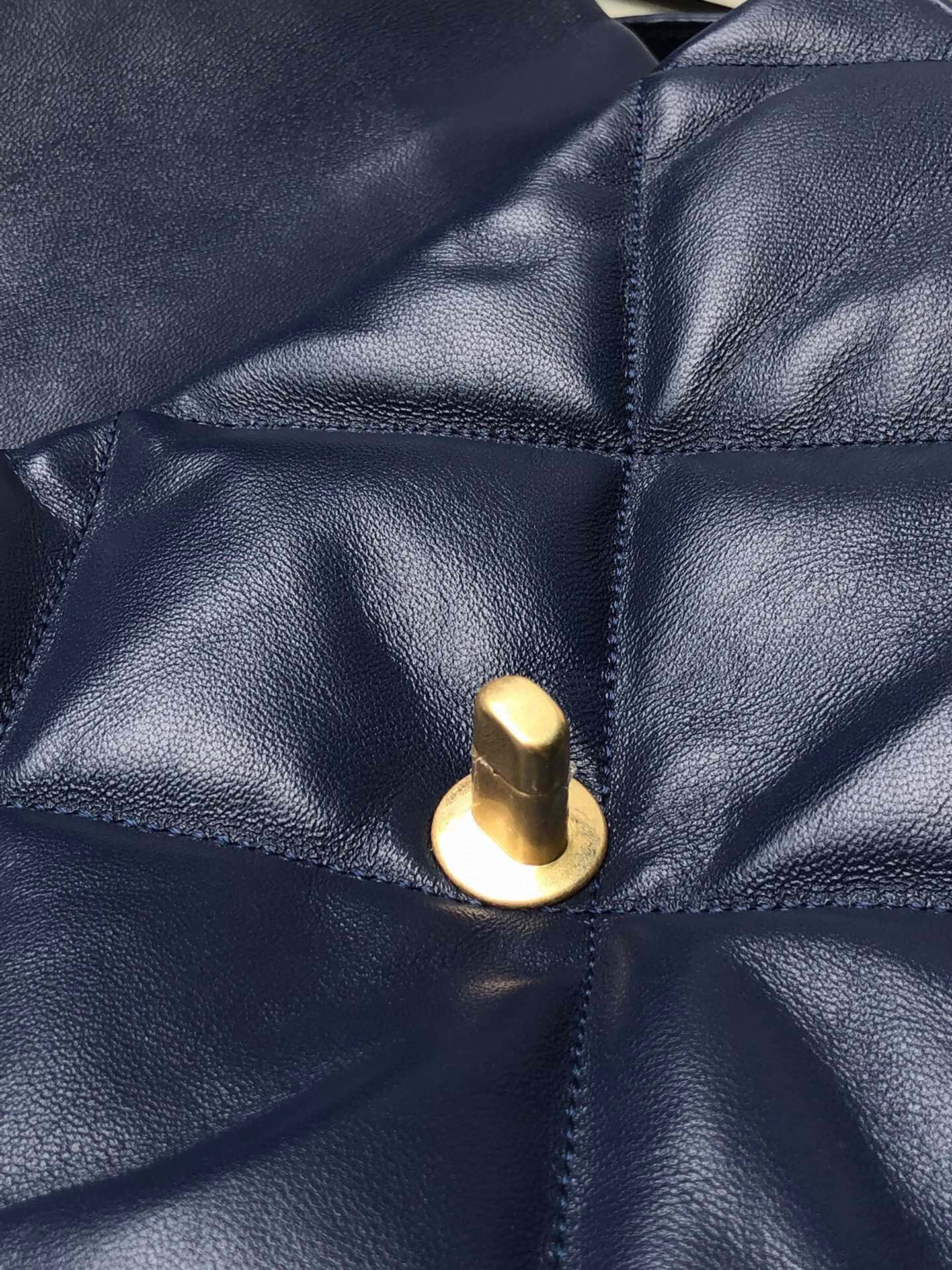 CHANEL 19 LARGE HANDBAG Shiny Leather, Gold-Tone, Silver-Tone & Ruthenium-Finish Metal Navy 7.8 × 11.7 × 3.9 in