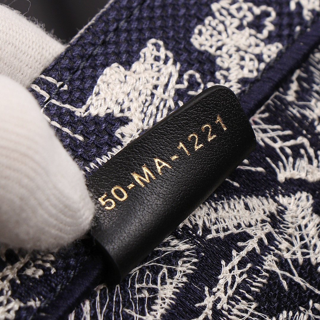 Medium Dior Book Tote Blue and Ecru Toile de Jouy Reverse Embroidery 14 x 11 x 6.5 inches