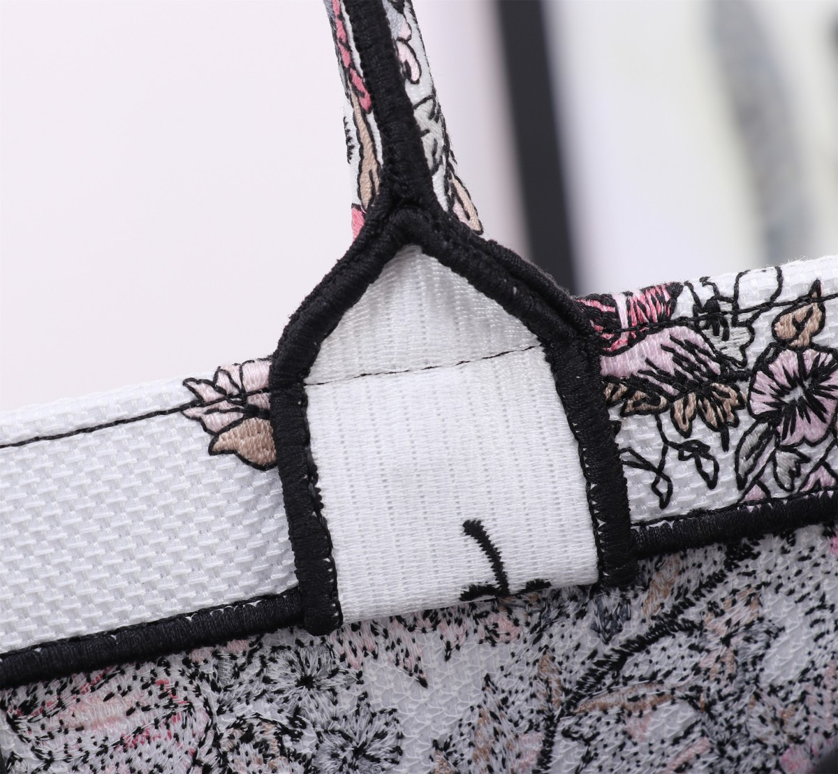 Medium Dior Book Tote White and Pastel Pink Butterfly Around The World Embroidery 14 x 11 x 6.5 inches