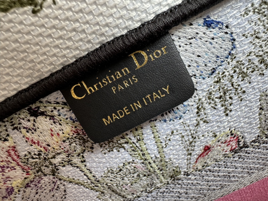 Medium Dior Book Tote White Multicolor Mexico Millefiori Embroidery 14 x 11 x 6.5 inches