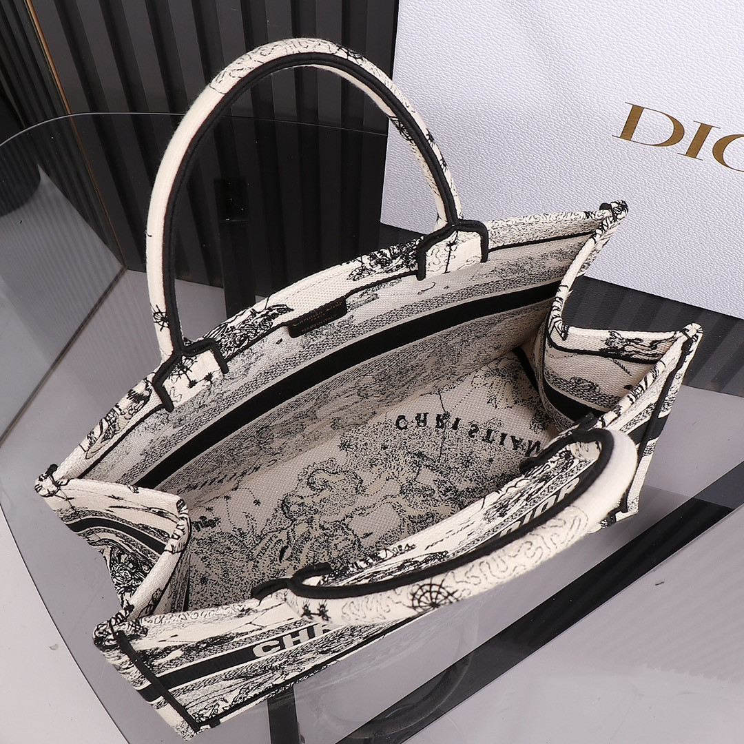 Medium Dior Book Tote De Jouy Zodiac 14 x 11 x 6.5 inches