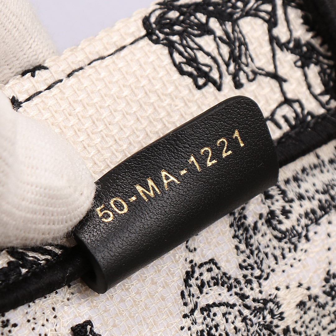 Small Dior Book Tote Latte and Black Toile de Jouy Zodiac Embroidery 10.5 x 8.5 x 5.5 inches