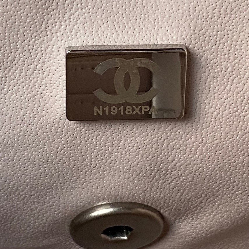 CHANEL MINI FLAP BAG SHINY CALFSKIN & SILVER-TONE METAL LIGHT PINK 4.7 × 7.8 × 2.3 in