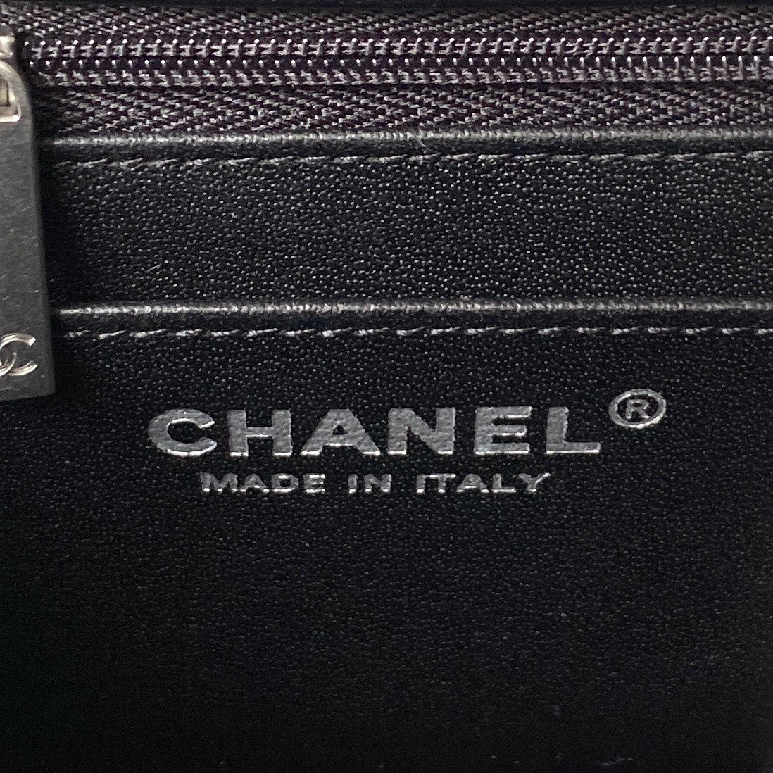 CHANEL MINI FLAP BAG SHINY CALFSKIN & SILVER-Tone METAL BLACK 5.3 × 6.6 × 3.1 in