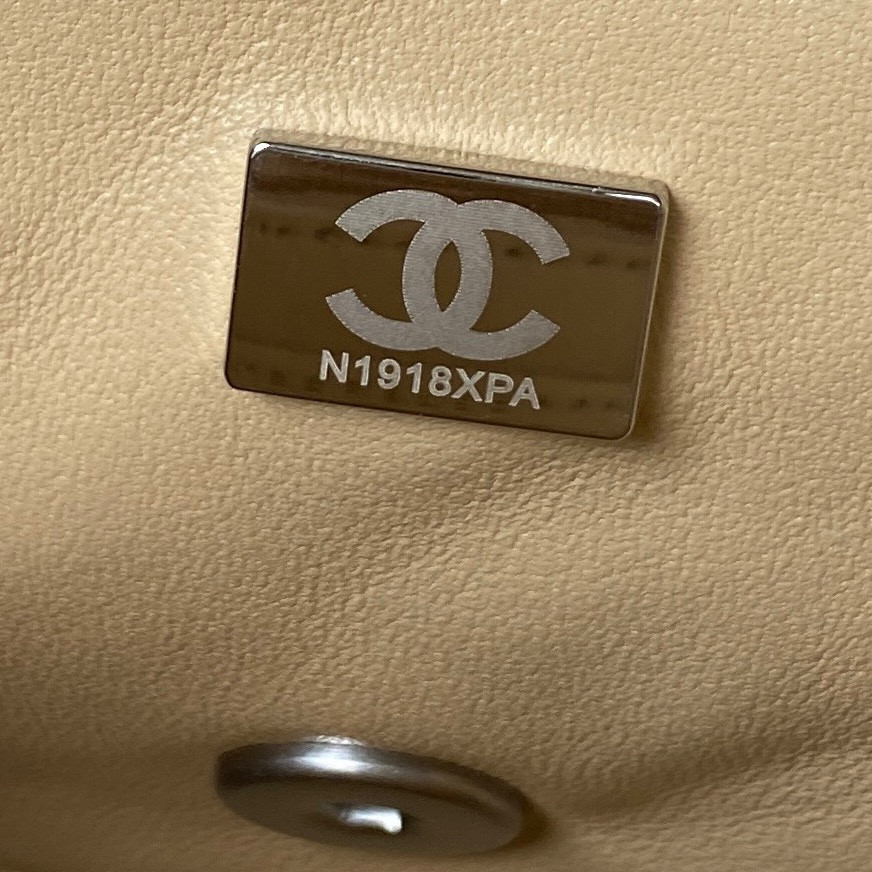 CHANEL MINI FLAP BAG SHINY CALFSKIN & SILVER-Tone METAL COFFEE 5.3 × 6.6 × 3.1 in