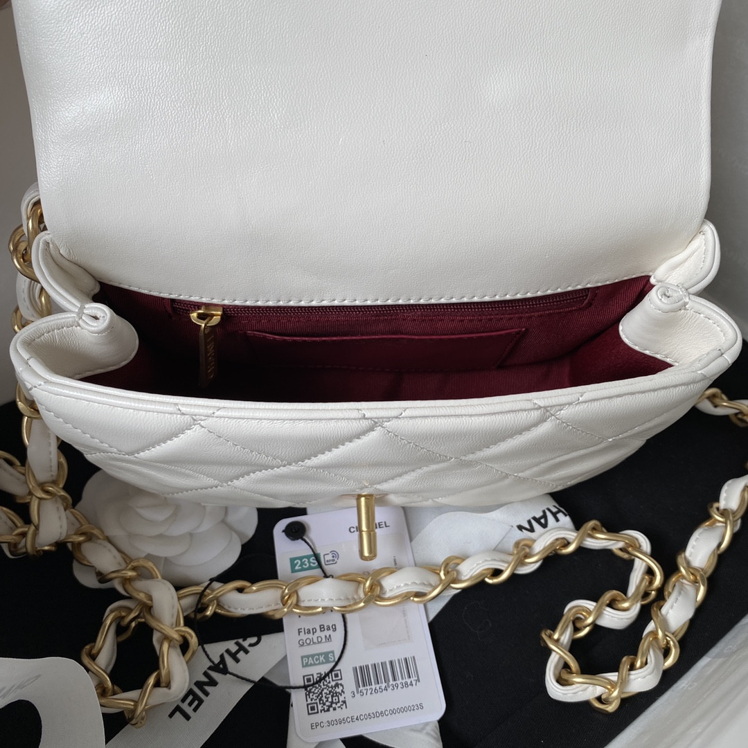 CHANEL MINI FLAP BAG WHITE 4.7 × 7.8 × 2.3 in